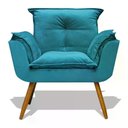 Ver imagem 7 de Kit Poltrona Decorativa Opala C/puff Redondo Azul Turquesa