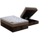 Ver imagem 1 de Cama Box Baú Queen: Colchão Molas Pocket Ensacadas Castor Revolution + Base Crc Suede Brown (