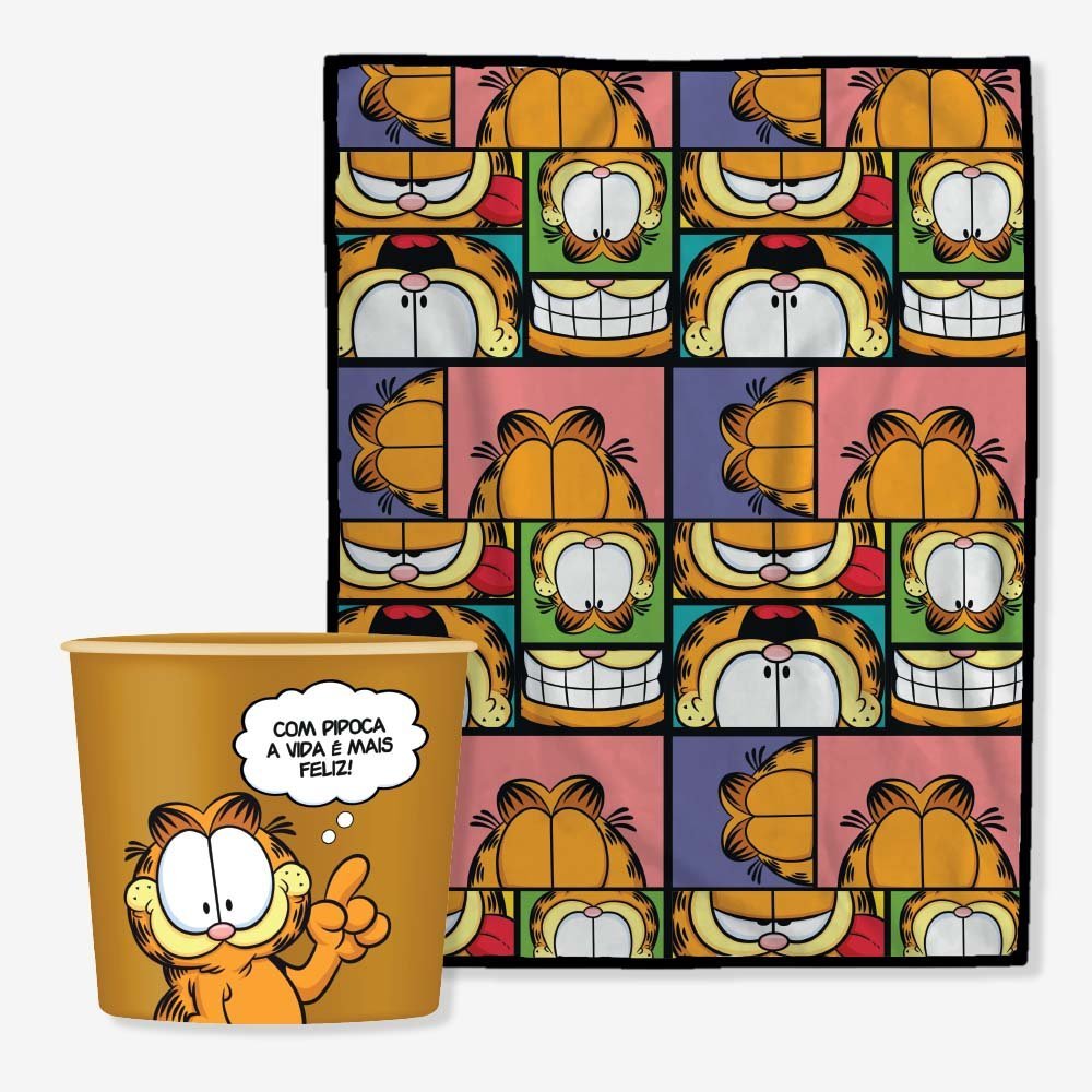 Kit Manta Com Balde Garfield Zona Criativa