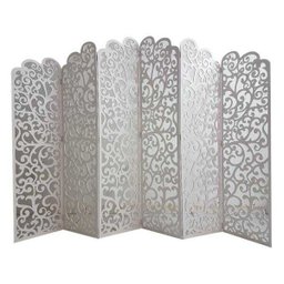 Biombo 6 Folhas 258X180cm Mdf Modelo 21 Branco Vazado - 1