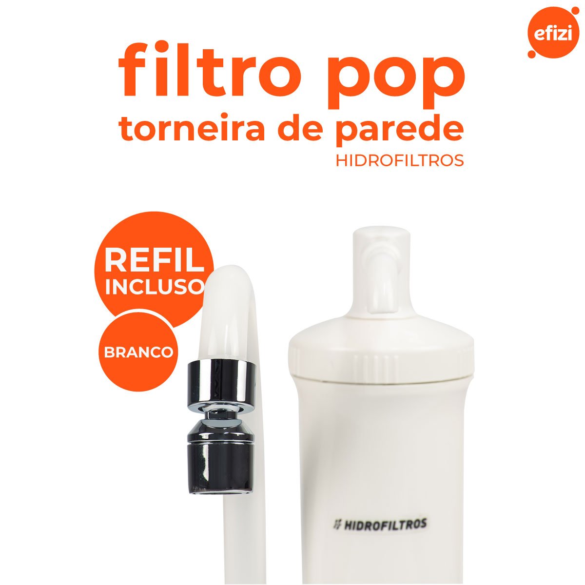 Filtro Pop Torneira de Parede 15 Micra Branco Hidrofiltros - 2