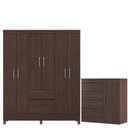 Ver imagem 1 de Guarda Roupa Casal Flash 2 com Cômoda Montevidéu Café Touch - Demóbile