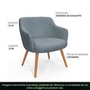 Ver imagem 3 de Poltrona Decorativa Jade Pés Palito Castanho Bouclé Azul Claro - Nexta Casa