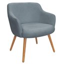 Ver imagem 1 de Poltrona Decorativa Jade Pés Palito Castanho Bouclé Azul Claro - Nexta Casa