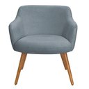 Ver imagem 6 de Poltrona Decorativa Jade Pés Palito Castanho Bouclé Azul Claro - Nexta Casa