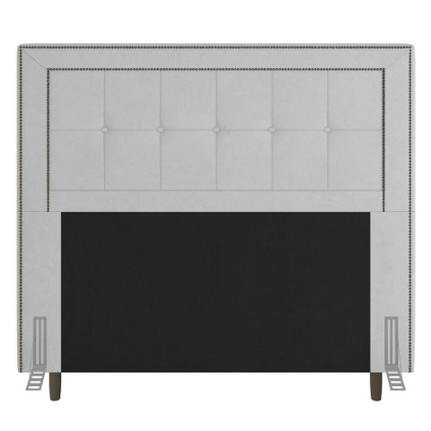 Cabeceira Box King Size 195cm com Tachas e Frame Branco