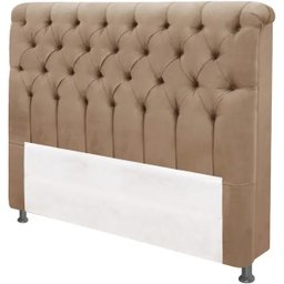 Cabeceira Casal Imperatriz Nobuck Bege 140cm - Simbal - 1 Cabeceira Casal Imperatriz Nobuck Bege 140cm - Simbal - 1