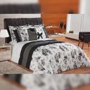 Ver imagem 4 de Edredom Casal Queen Preto e Branco Floral 7 Peças