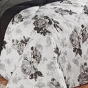 Ver imagem 2 de Edredom Casal Queen Preto e Branco Floral 7 Peças