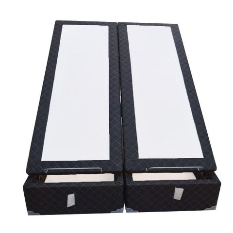 Cama Box Bau Casal Bipartido Poliester(1.38x1.88):preto