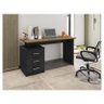 Mesa para Computador Ambiente Flay Preto Trama Freijó - Móveis Leão - 1