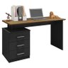 Mesa para Computador Ambiente Flay Preto Trama Freijó - Móveis Leão - 2