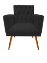 Ver imagem 3 de Kit Namoradeira + 2 Poltronas Decorativa Nina Capitonê Suede Preto Pés Madeira Ms Decor