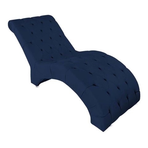 Recamier Divã Espreguiçadeira para Sala e Cliníca Estética Queila Suede:azul Marinho