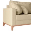 Ver imagem 3 de Sofá 3 Lugares Beny Base em Madeira Maciça Recepção Linho Bege Kimi Design