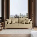 Ver imagem 4 de Sofá 3 Lugares Beny Base em Madeira Maciça Recepção Linho Bege Kimi Design