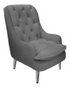 Ver imagem 1 de Poltrona Decorativa Lille Pés Cromados Suede Grafite Dominic Decor
