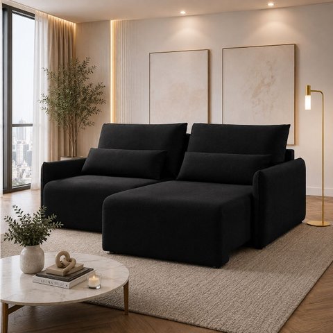 Sofá Pequim Caixa Zero 180m - Preto