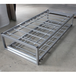 Cama Solteiro + Auxiliar Robusta Aço Ferro Especial 88cmx188cm Cor Alumínio Estilo Industrial Cs-03 - 3