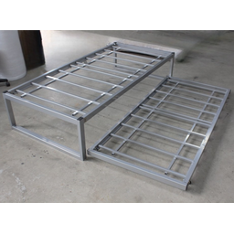 Cama Solteiro + Auxiliar Robusta Aço Ferro Especial 88cmx188cm Cor Alumínio Estilo Industrial Cs-03 - 2
