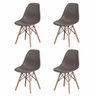 Kit 4 Cadeiras Charles Eames Eiffel Fendi Base Madeira - 1