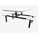 Ver imagem 2 de Mesa Refeitório 4 Lugares com Bancos Acoplados