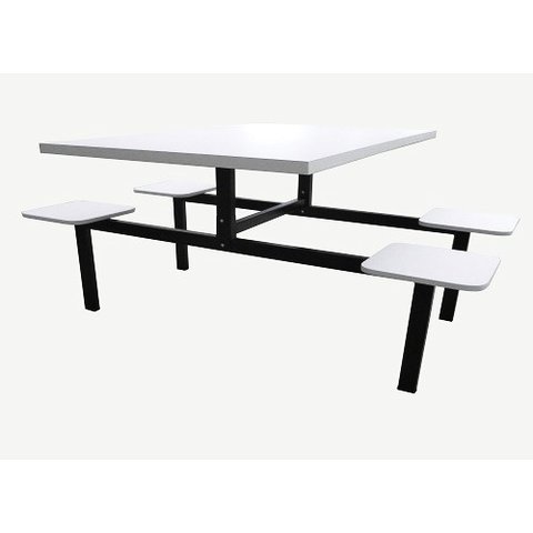 Mesa Refeitório 4 Lugares com Bancos Acoplados