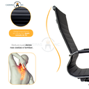 Ver imagem 4 de Kit 2 Cadeiras para Escritório Presidente com Relax Stripes Esteirinha Charles Eames Eiffel Preta