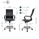 Ver imagem 6 de Kit 2 Cadeiras para Escritório Presidente com Relax Stripes Esteirinha Charles Eames Eiffel Preta