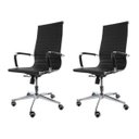 Ver imagem 1 de Kit 2 Cadeiras para Escritório Presidente com Relax Stripes Esteirinha Charles Eames Eiffel Preta