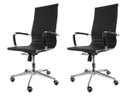 Ver imagem 1 de Kit 2 Cadeiras para Escritório Presidente com Relax Stripes Esteirinha Charles Eames Eiffel Preta