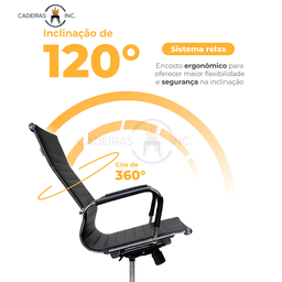 Kit 2 Cadeiras para Escritório Presidente com Relax Stripes Esteirinha Charles Eames Eiffel Preta - 3 Kit 2 Cadeiras para Escritório Presidente com Relax Stripes Esteirinha Charles Eames Eiffel Preta - 3