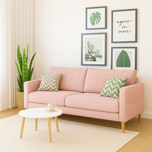 Sofá Living Biagio Veludo 1,70m com Pés Madeira Sala Luxo:rosê - Pr - 161