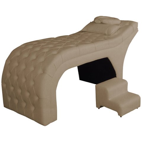 Maca Estofada Estética Capitonê 60 Cm Suede Capuccino - Fm