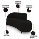 Ver imagem 3 de Sofá 3 Lugares Orgânico 180cm Pé Ferro Preto Morgan Veludo Preto D03 - D'Rossi