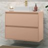 Gabinete para Banheiro com Cuba e Espelheira 80cm Mdf Rosa Dubai - On Móveis - 2