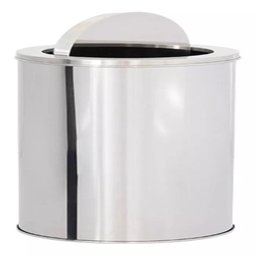 Lixeira Inox Basculante 20 Litros – Cesto de Lixo Vai e Vem, Grande, em Aço Prateado para Escritório - 3