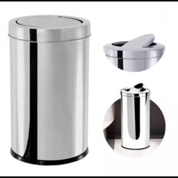 Lixeira Inox Basculante 20 Litros – Cesto de Lixo Vai e Vem, Grande, em Aço Prateado para Escritório - 7