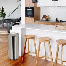 Lixeira Inox Basculante 20 Litros – Cesto de Lixo Vai e Vem, Grande, em Aço Prateado para Escritório - 6