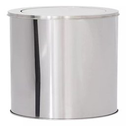 Lixeira Inox Basculante 20 Litros – Cesto de Lixo Vai e Vem, Grande, em Aço Prateado para Escritório - 2