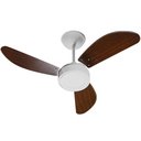 Ver imagem 1 de Ventilador New Light LED (12W ) Branco 3 Pás Laqueadas Tabaco 220V - Venti-Delta