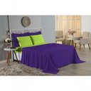 Ver imagem 4 de Jogo Cama King Nobre 4 Peças Lençol Elástico 30cm Altura 100% Algodão Roxo Pistache