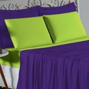 Ver imagem 3 de Jogo Cama King Nobre 4 Peças Lençol Elástico 30cm Altura 100% Algodão Roxo Pistache