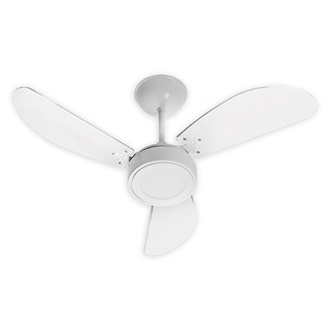 Ventilador New Cristal LED (12W) Branco 3 Pás Plast. Transparente 127V - Venti-Delta