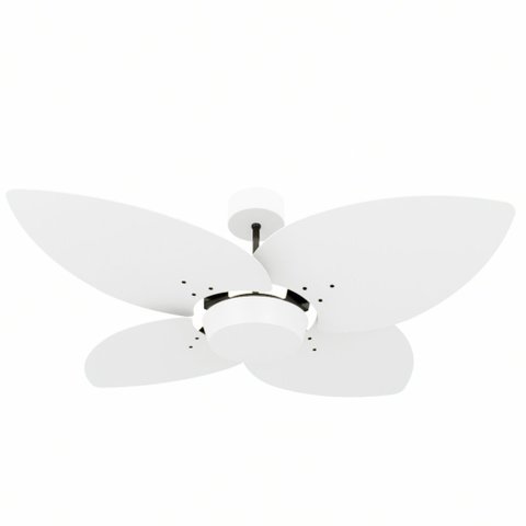 Ventilador de Teto Natuvent Dahlia No Light 4 Pás Madeira Branco 127v