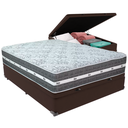 Ver imagem 1 de Cama Box Baú e Colchão Black Graphite Molas Ensacadas Casal Anjos: Marrom