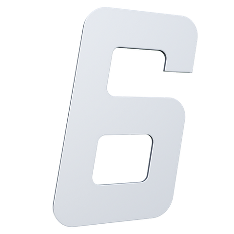 Número 130mm Garbo Font - Branco - Metalmidia 6
