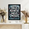 Quadro Decorativo Deus Abençoe Meus Passos 33x24cm:moldura Branca - 1