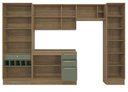 Ver imagem 5 de Armário de Cozinha Modulada Completa Reta 6 Peças 3,30m Botanic Kappesberg - Nogueira/verde Oliva