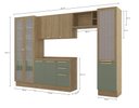 Ver imagem 4 de Armário de Cozinha Modulada Completa Reta 6 Peças 3,30m Botanic Kappesberg - Nogueira/verde Oliva